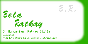 bela ratkay business card